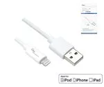 Καλώδιο USB A προς Lightning, λευκό, κουτί DINIC με τρύπα Euro, 1m